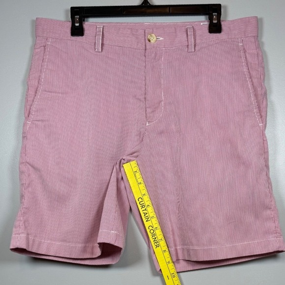 Southern Tide Women's Pink And White Seer Sucker Flat Front Chino Shorts W34 - Picture 5 of 8